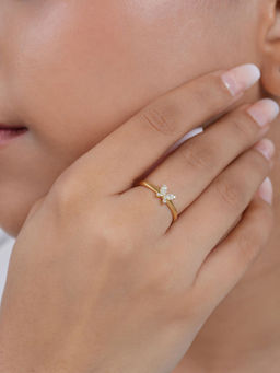 Zavya - Butterfly Gold Plated 925 Sterling Silver Ring