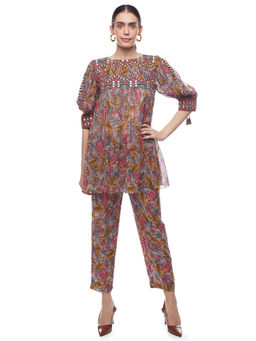 Verb - Floriate Printed Embroidered Co-ord Set