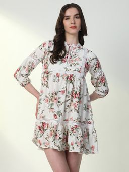 SHOWOFF - Women'S Floral Off White A-Line Dress