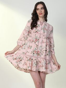 SHOWOFF - Women'S Floral Pink A-Line Dress
