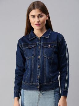 Voxati - Womens Denim Jacket Navy Blue