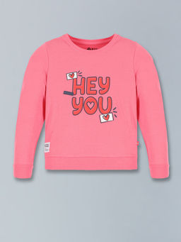 3PIN - Pink Cotton Printed Full Sleeve T-Shirt