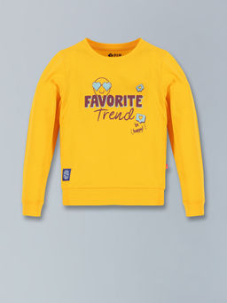 3PIN - Mustard Cotton Printed Full Sleeve T-Shirt