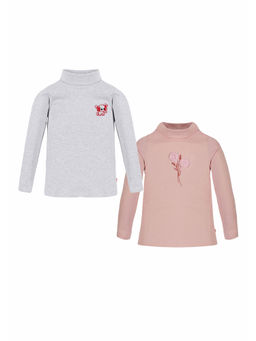 3PIN - Girls Cotton Solid Full Sleeve T-Shirt (Pack of 2)