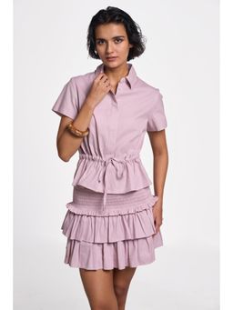 TERRA LUNA - Danica Pink No Pocket Collar Neck Shirt