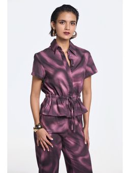 TERRA LUNA - Danica Purple No Pocket Collar Neck Shirt