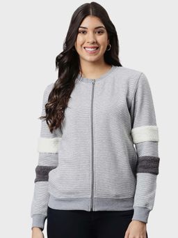 Campus Sutra - Grey Solid Sweatshirt