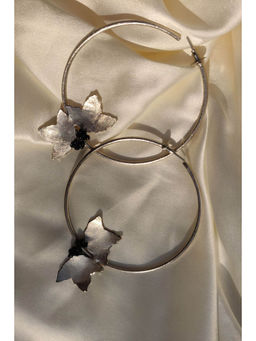 Aarjavee - Two Silver Petal Hoops