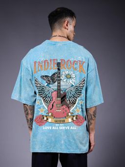 PRONK - Indie Rock Men Retro Wash Oversized T-Shirt