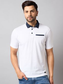 Club York - White Solid Polo T-Shirt