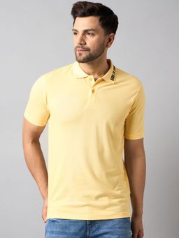 Club York - Light Yellow Solid Polo T-Shirt