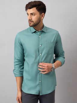 Club York - Sea Green Solid Shirt