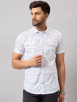 Club York - White Printed Shirt
