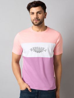 Club York - Peach Colorblocked T-Shirt