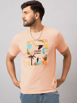 Club York - Peach Printed T-Shirt