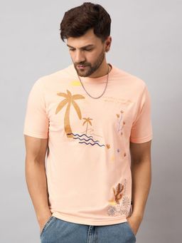 Club York - Peach Printed T-Shirt