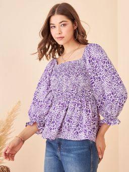 Kibo - Women's Square Neck Smoked Top