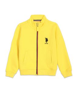 U.S. POLO ASSN. - Boys Yellow High Neck Spain Appliqued Sweatshirt