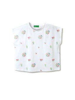 United Colors of Benetton - Girls Embroidery Round Neck Top