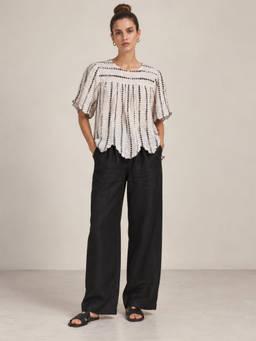 Scoup - Women White Textured Cotton Top