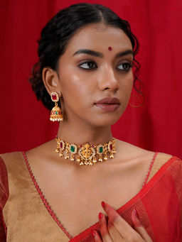 Teejh - Glossy Finish Gold and Multicoloured (Set of 2)