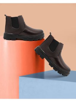 FREEPLAY - Boys Brown Stylish Slip On Casual Boots