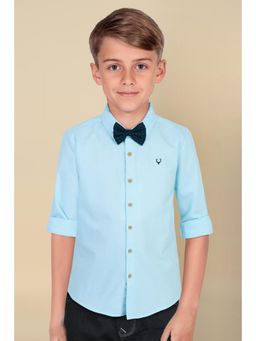 Allen Solly - Boys Blue Slim Fit Solid Party Shirt
