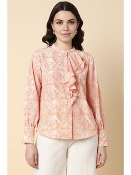 Allen Solly - Women Peach Print Long Sleeves Shirt