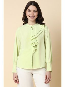 Allen Solly - Women Green Solid Long Sleeves Shirt