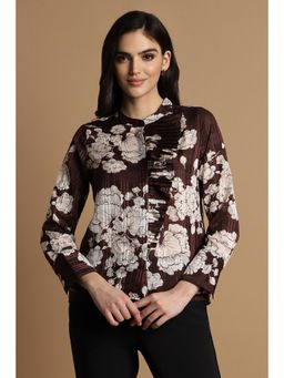 Allen Solly - Women Brown Print Long Sleeves Shirt