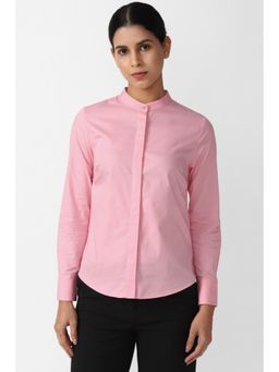 Van Heusen - Women Pink Textured Long Sleeves Formal Shirt