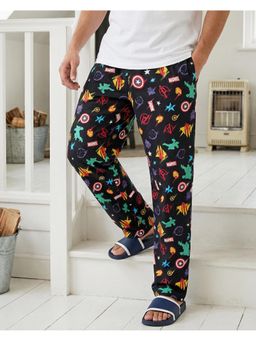 Bewakoof - Marvel Mens Black Avengers All Over Printed Pyjama