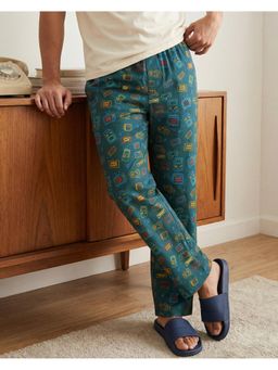 Bewakoof - Mens Forest Biome Green All Over Printed Pyjama