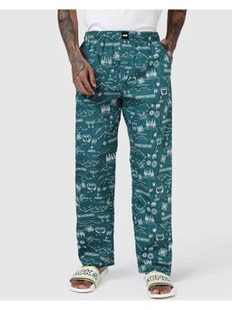 Bewakoof - Garfield Mens Forest Biome Green Garfield All Over Printed Pyjama