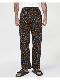 Bewakoof - Mens Black All Over Printed Pyjama