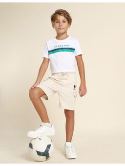 U.S. POLO ASSN. - Uspa Kids Boys Pure Cotton Regular Fit Shorts Beige