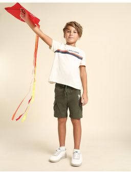 U.S. POLO ASSN. - Uspa Kids Boys Pure Cotton Regular Fit Shorts Green