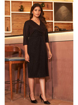 Curvy Lane - Plus Size Night Party Wear Shimmering Side Slit Dress