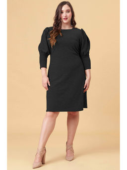 Curvy Lane - Plus Size Evening Party Wear Shimmering Black Sheath Dress