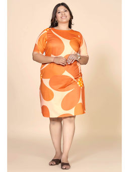 Curvy Lane - Plus Size Floral Printed A-Line Dress