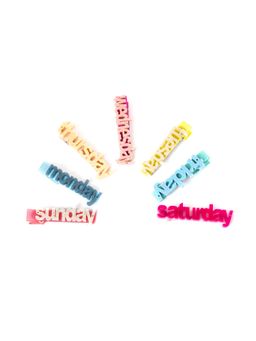 Choko - Kids Street Pop Funky Days of the Week Hair Clips-Set of 7