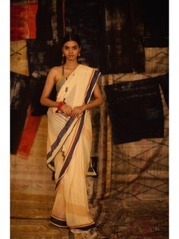 Banana Labs - Sequence Beige Motion Saree Without Blouse