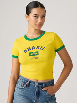 Levi's - Women Yellow Typography Cotton T-Shirt