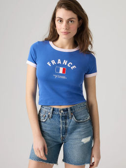 Levi's - Women Blue Typography Cotton T-Shirt