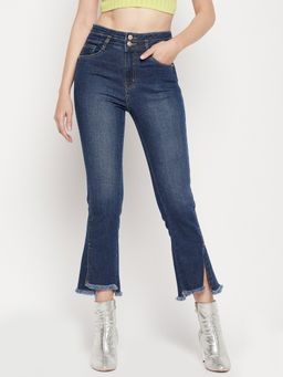 Madame - Navy Blue Solid Jeans