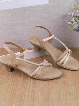 Metro - Women Beige Sandal Heels