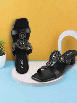 Metro - Women Black Sandal Heels
