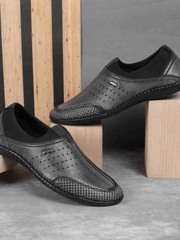 Metro - Men Grey Slip On Loafers