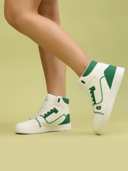 Yoho - Cherry Top Women’S Attractive Mid Top Dual Tone Green Sneakers