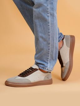 Yoho - Stitch Men’S Premium Suede Cushioned Slip On Beige Sneakers